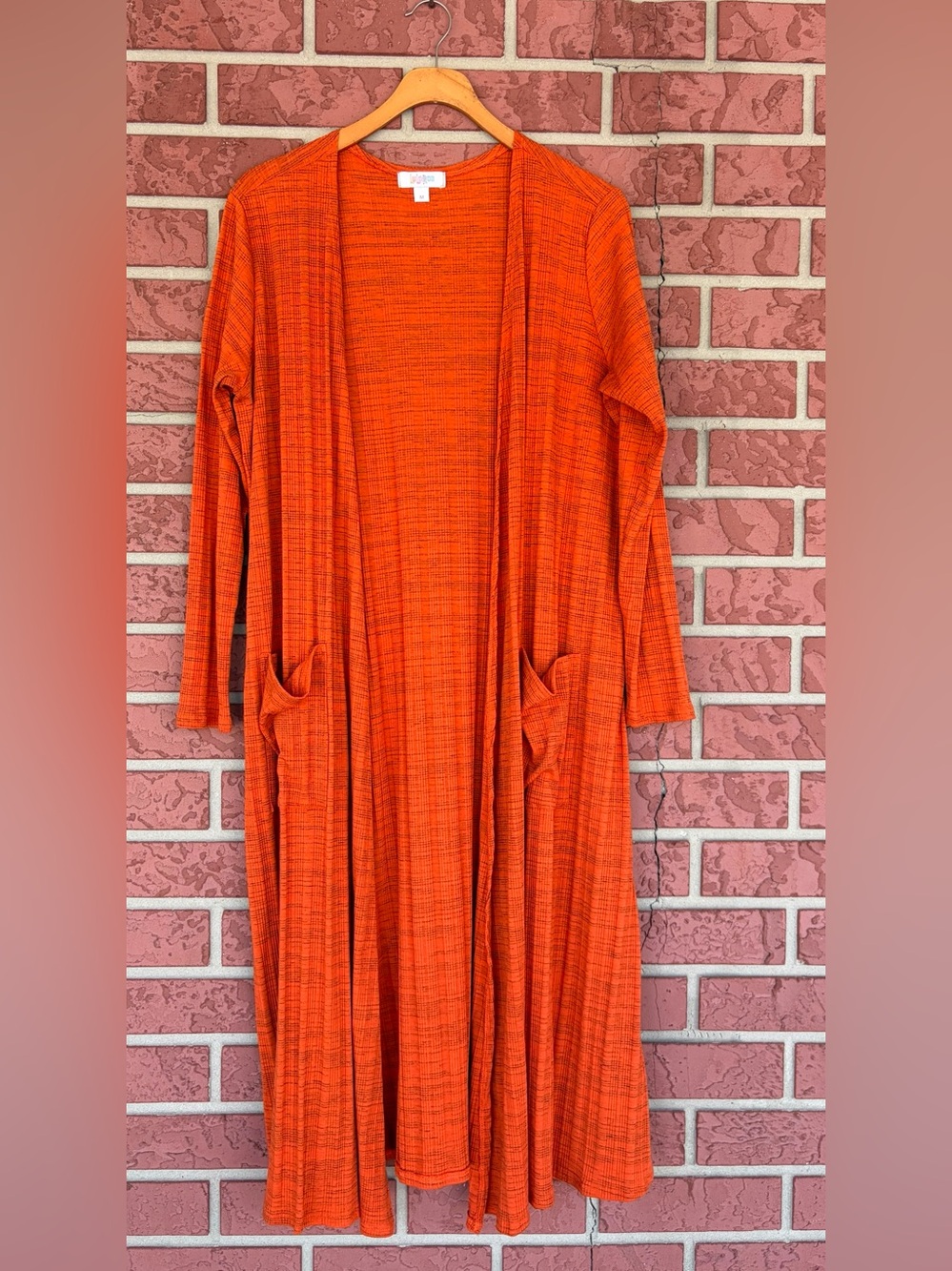 LuLaRoe Orange Ribbed Knit Top